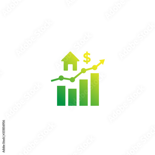 house prices growth, growing market icon