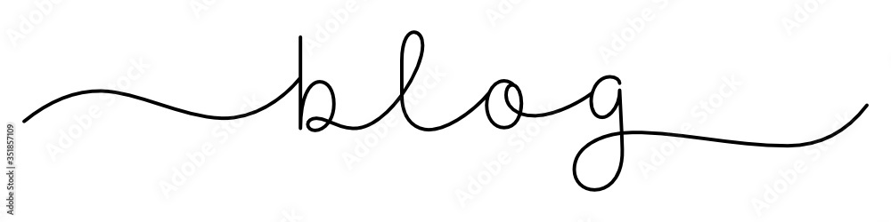 BLOG black vector monoline calligraphy banner with swashes