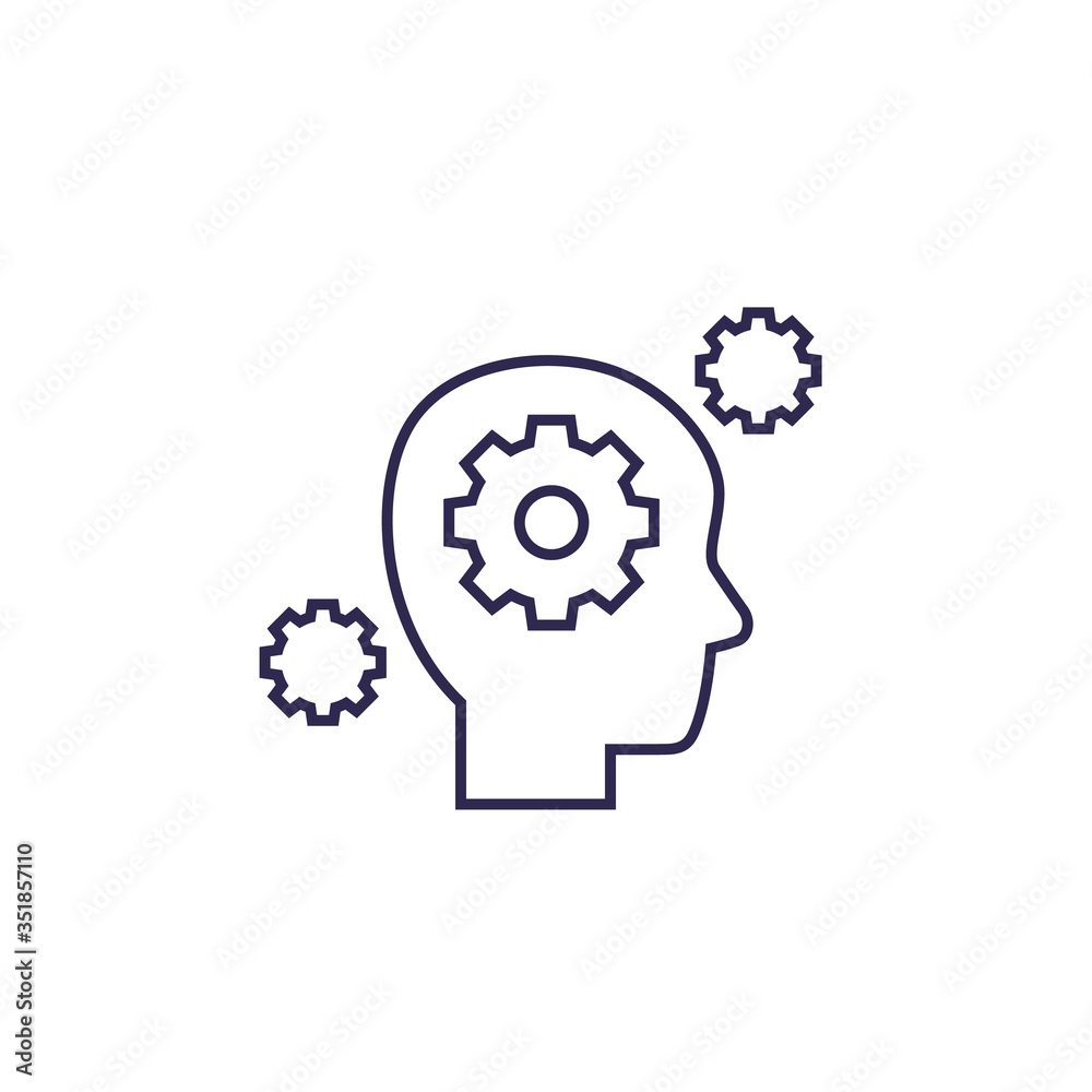 ability icon, line vector on white