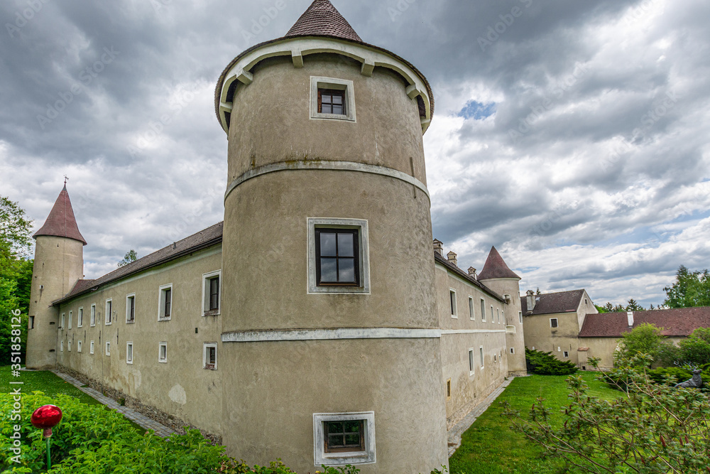 Castle Waldreichs in the Waldviertel in Spring