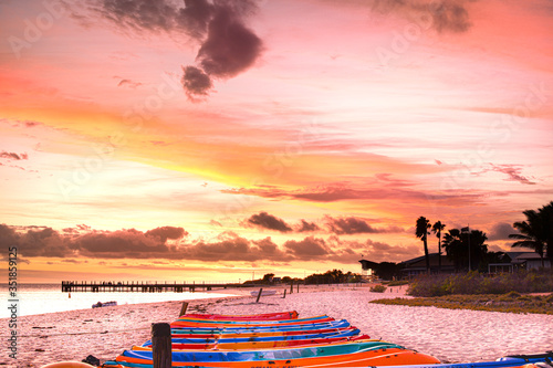Photography Kayaks at sunrise, Monkey mia