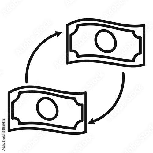 Convert wash money icon. Outline convert wash money vector icon for web design isolated on white background