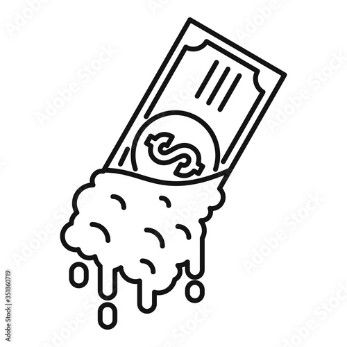Cash money wash icon. Outline cash money wash vector icon for web design isolated on white background
