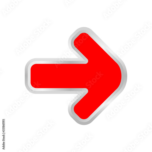 red arrow pointing right isolated on white, clip art red arrow icon pointing to right, 3d arrow symbol indicates red direction pointing to right, illustrations arrow buttons for point right
