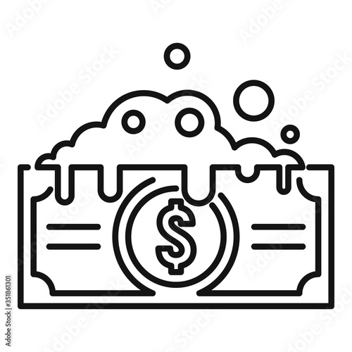 Politic money wash icon. Outline politic money wash vector icon for web design isolated on white background