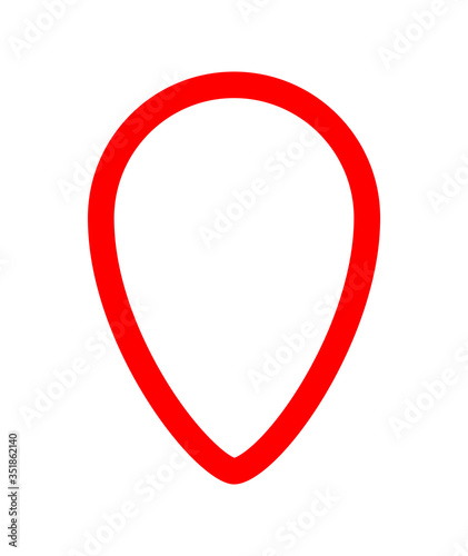 Free Download pin symbol outline red simple for icon isolated on white, red pin circle for location icon marker, pin symbol for position map, pin place flat icon red for navigation search - GFXLoad