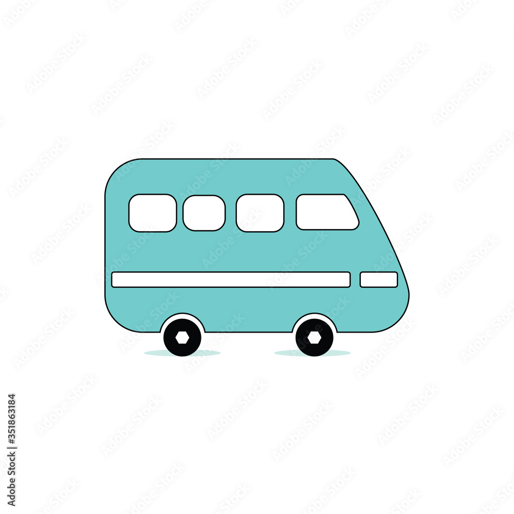 Motorhome icon isolated on white background. Vector illustration. Motorhome logo concept. Motorhome icon isolated on white background. Vector illustration. Motorhome logo concept.