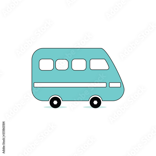Motorhome icon isolated on white background. Vector illustration. Motorhome logo concept.