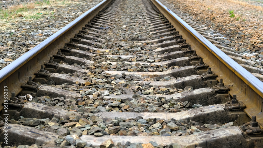 Railroad rails in Russia. Concrete sleepers
Railroad rails in Russia. Concrete sleepers