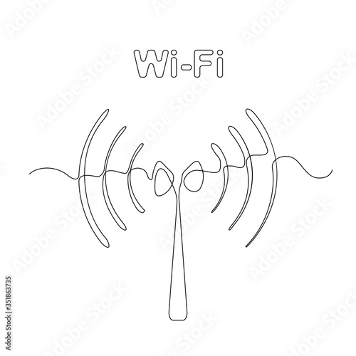 Simple Wifi Icon, Hot Spot Vector Illustration