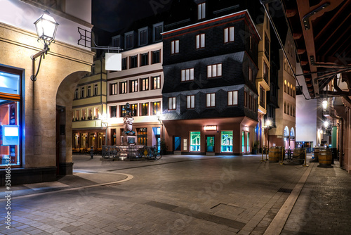 Historic Center of Frankfurt am Main-Römerberg at night