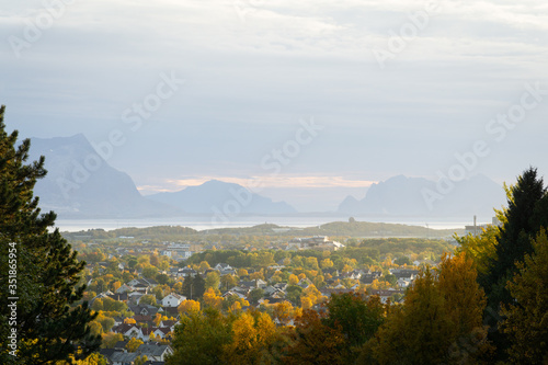 autumn in Bodø in Norway with mountains