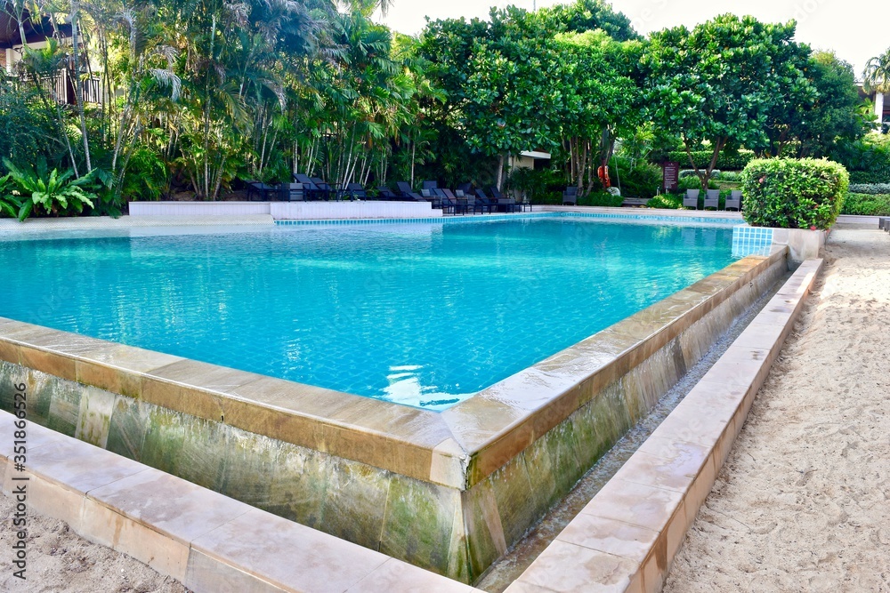 Swimming pool in resort hotel.