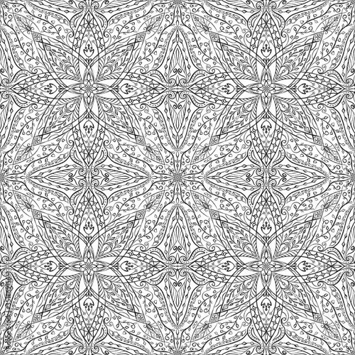 Hand drawn old looking ornament. Geometric ornament, colourful tile.