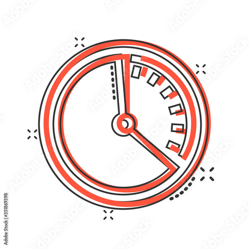 Free Download Clock icon in comic style. Watch cartoon vector illustration on white isolated background. Timer splash effect business concept. - GFXLoad