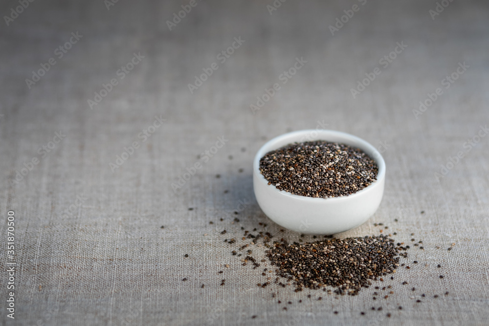 Chia seed in a bowl on the table Chia seed in a bowl on the table