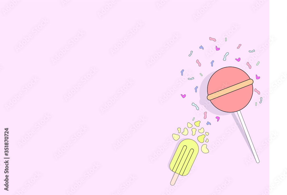vector illustration of an abstract background for special days with lollipop ice cream. day concept card