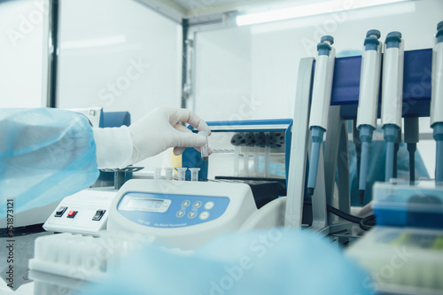 Laboratory equipment used in work with micro test tubes