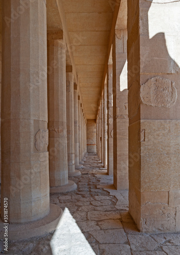 Row of ancient egyptian temple stone columns