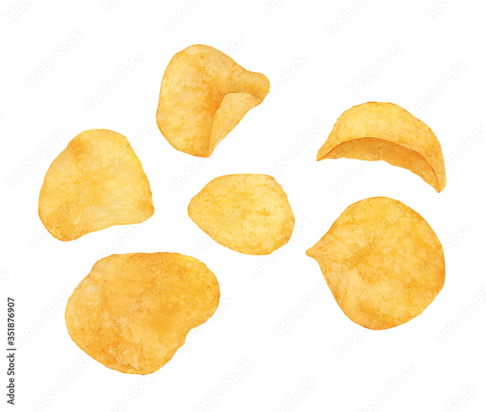 potato chips isolated on white potato chips isolated on white