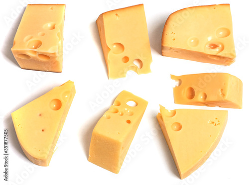 cheese on white background
