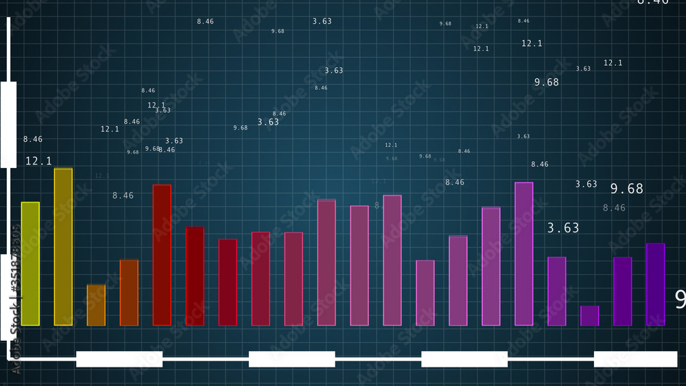 Fototapeta premium Business candle graph chart with copyspace on the screen.