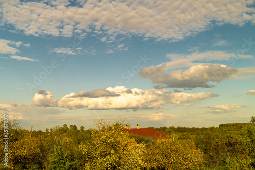 Landscape with beautiful cloud in rural terrain