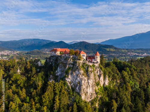 Aerial view of the Bled castle