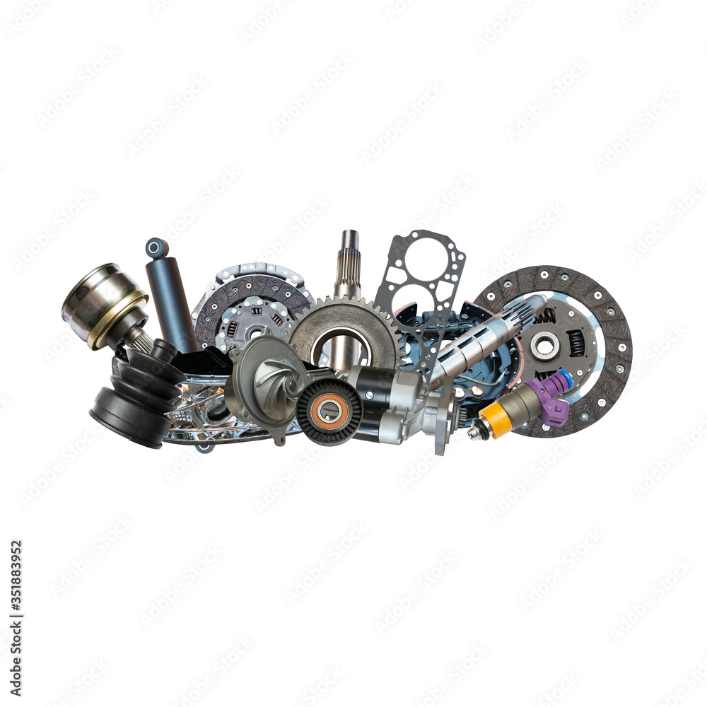 Big collection of auto spare parts for maintenance and car repair. Big collection of auto spare parts for maintenance and car repair.