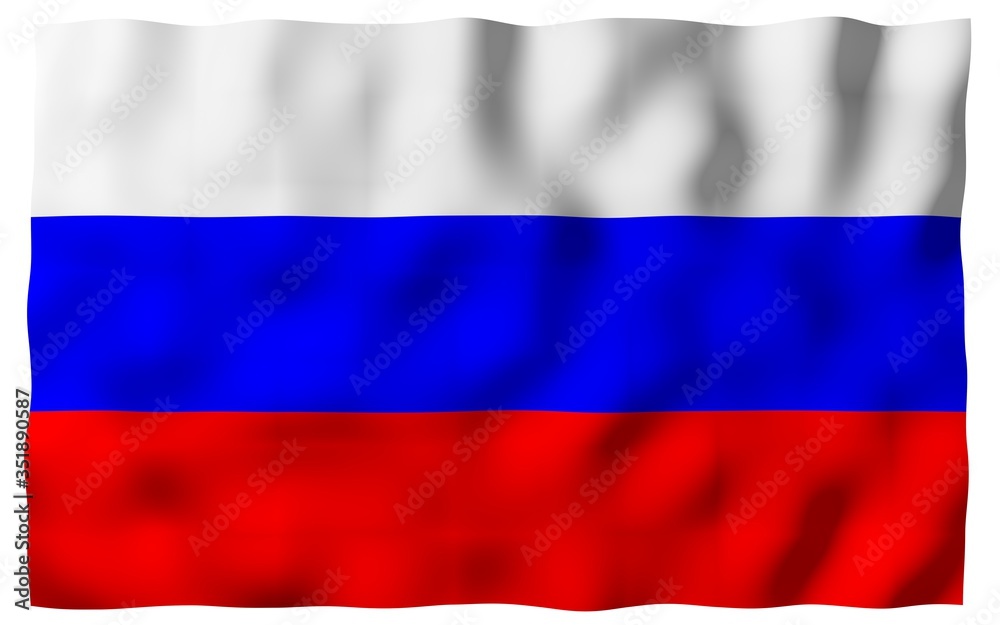 Waving flag of the Russian Federation. The National. State symbol of the Russia. 3D illustration Waving flag of the Russian Federation. The National. State symbol of the Russia. 3D illustration