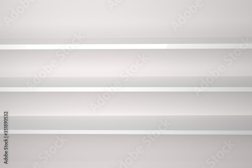 realistic 3d rendered shelves multiple levels to showcase products in a retail store mockup