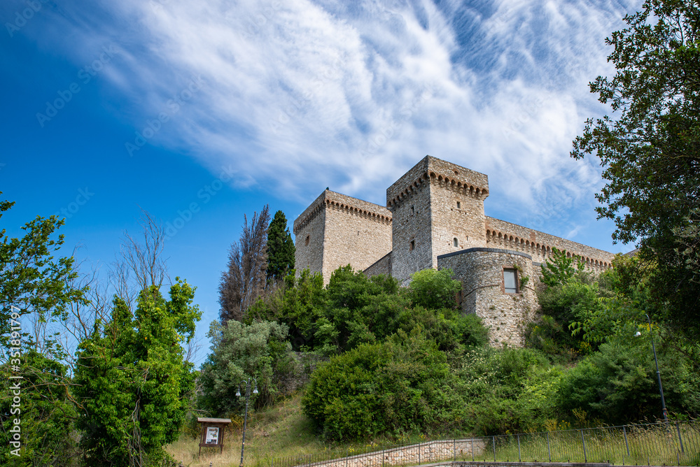 albornoz fortress on the hill above narni