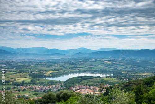 landscape with lake narni and terni in the background