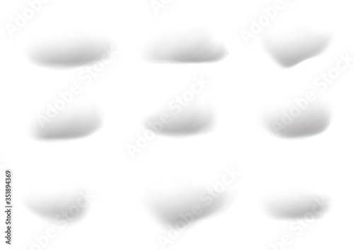 Realistic white cloud vectors isolated on white background ep39