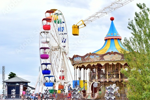 Colorful amusement park