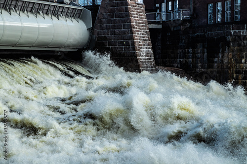 Hydroelectric power generation plant at Kymijoki river, Finland. photo