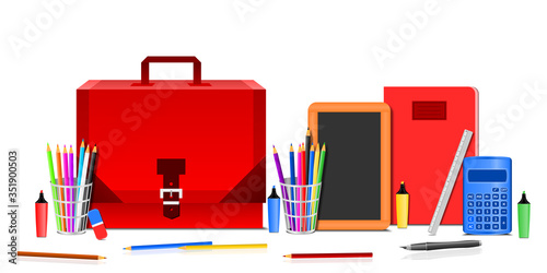 École et Fournitures Scolaires Rouge
