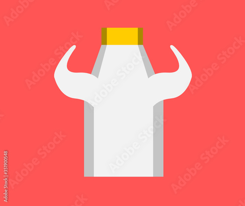 milk in a carton with strong hands muscles