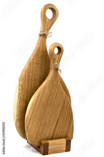 A set of kitchen cutting wooden boards. Isolated.