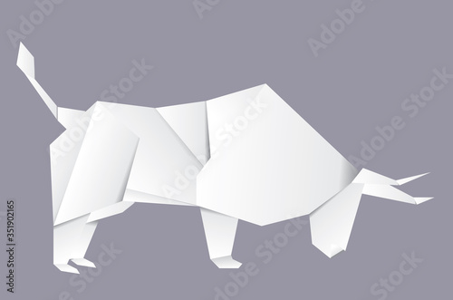 White origami bull