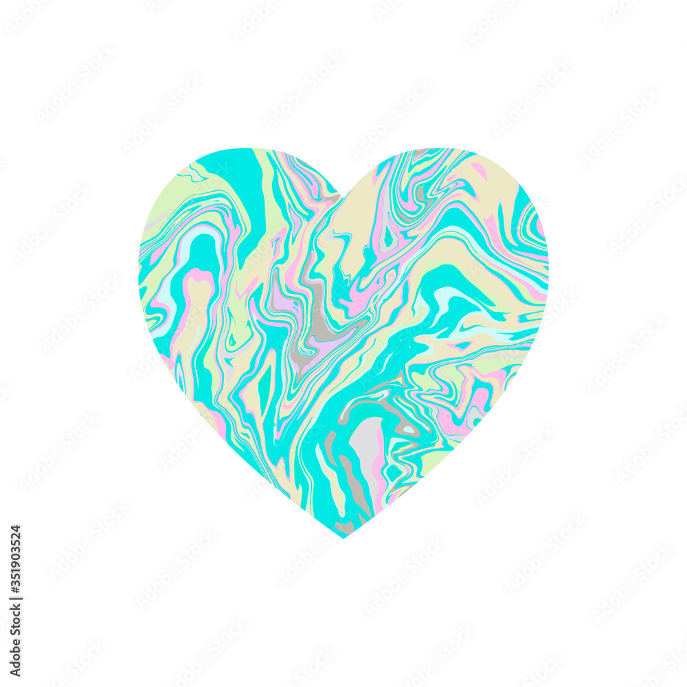 Simple heart symbol with abstract texture inside. Water stains, spots of paint, blue, pink colors.Isolated on a white background Stock illustration drawn by hand. Simple heart symbol with abstract texture inside. Water stains, spots of paint, blue, pink colors.Isolated on a white background Stock illustration drawn by hand.