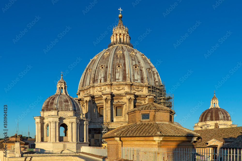 View of the dome of Saint Peter cathedral in the morning