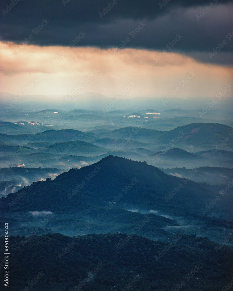 clouds passing throw hills beautiful landscape, Waynad, India clouds passing throw hills beautiful landscape, Waynad, India