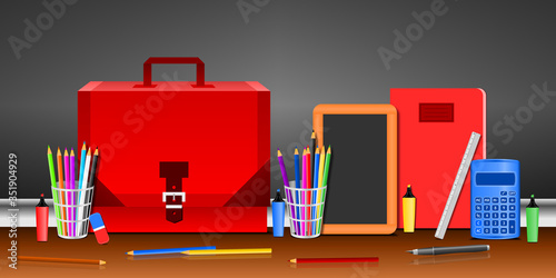 Tableau et Fournitures Scolaires Rouge