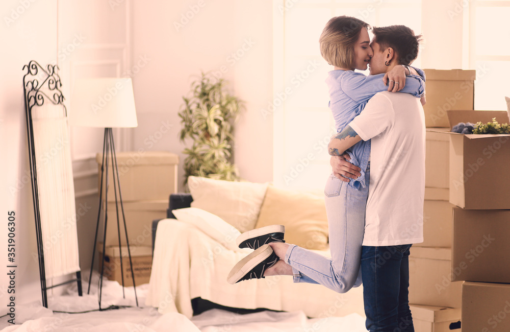 Portrait of happy couple in new home Portrait of happy couple in new home