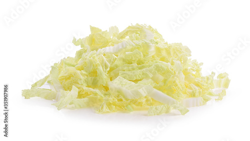 Heap of Chopped Chinese Cabbage Isolated on White Background.