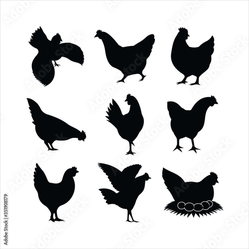 Silhouette of Hen Chicken