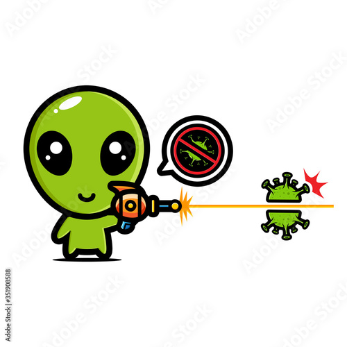Alien vector design against corona virus