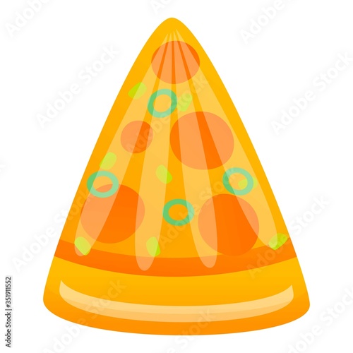 Pizza slice inflatable mattress icon. Cartoon of pizza slice inflatable mattress vector icon for web design isolated on white background