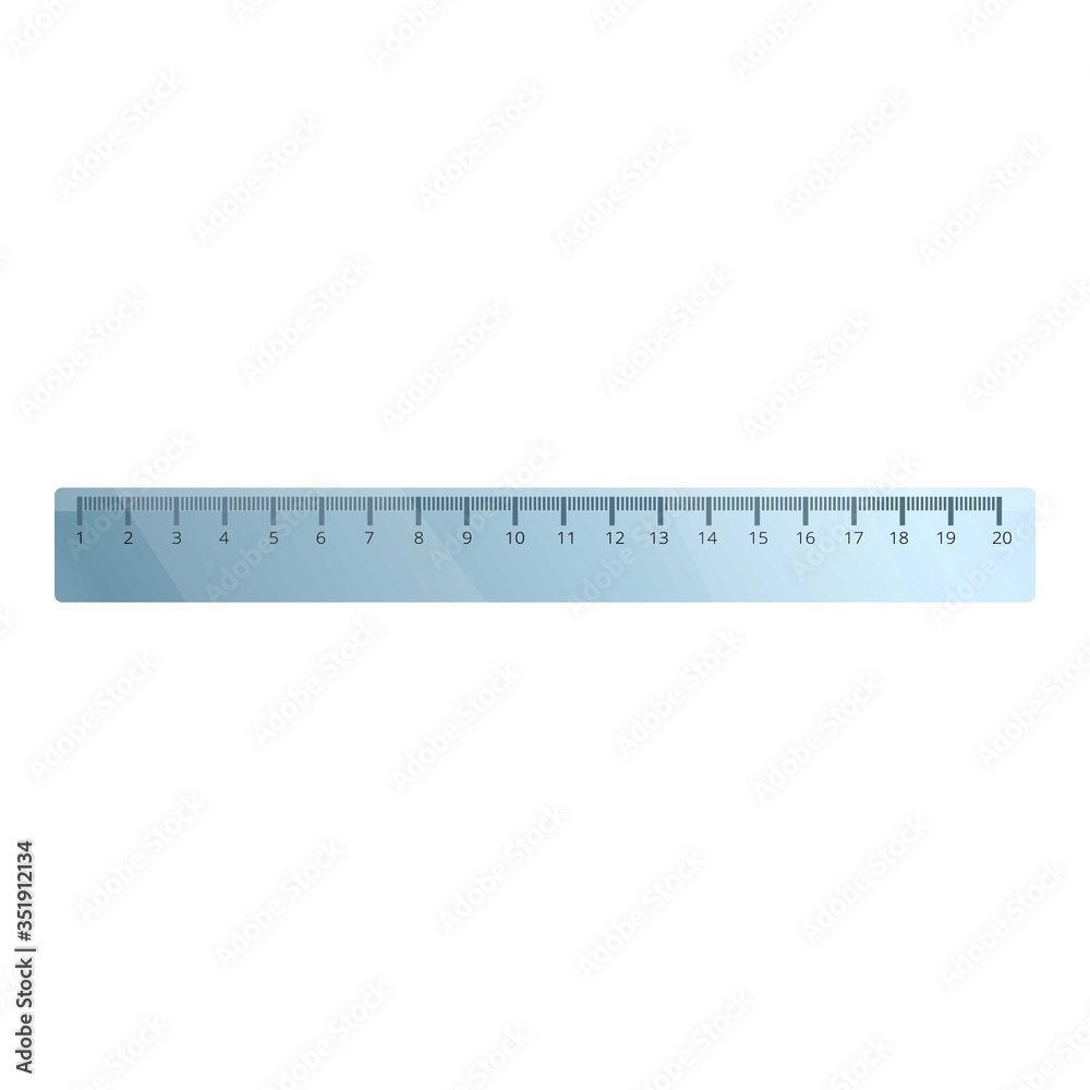 Steel ruler icon. Cartoon of steel ruler vector icon for web design isolated on white background Steel ruler icon. Cartoon of steel ruler vector icon for web design isolated on white background